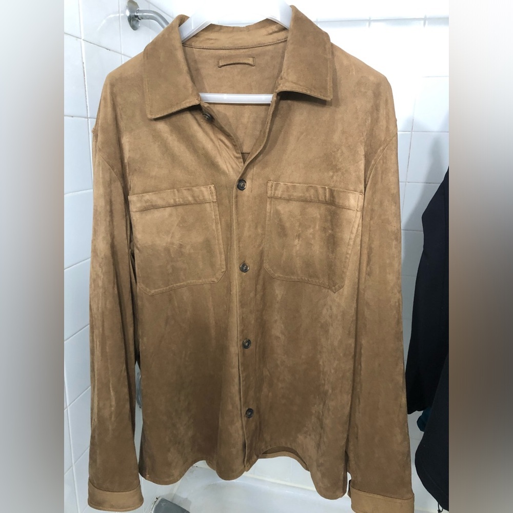 Ming faux suede shirt jacket size xxl